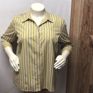 Ralph Lauren Button Down Shirt Sz 3X Yellow Stripe